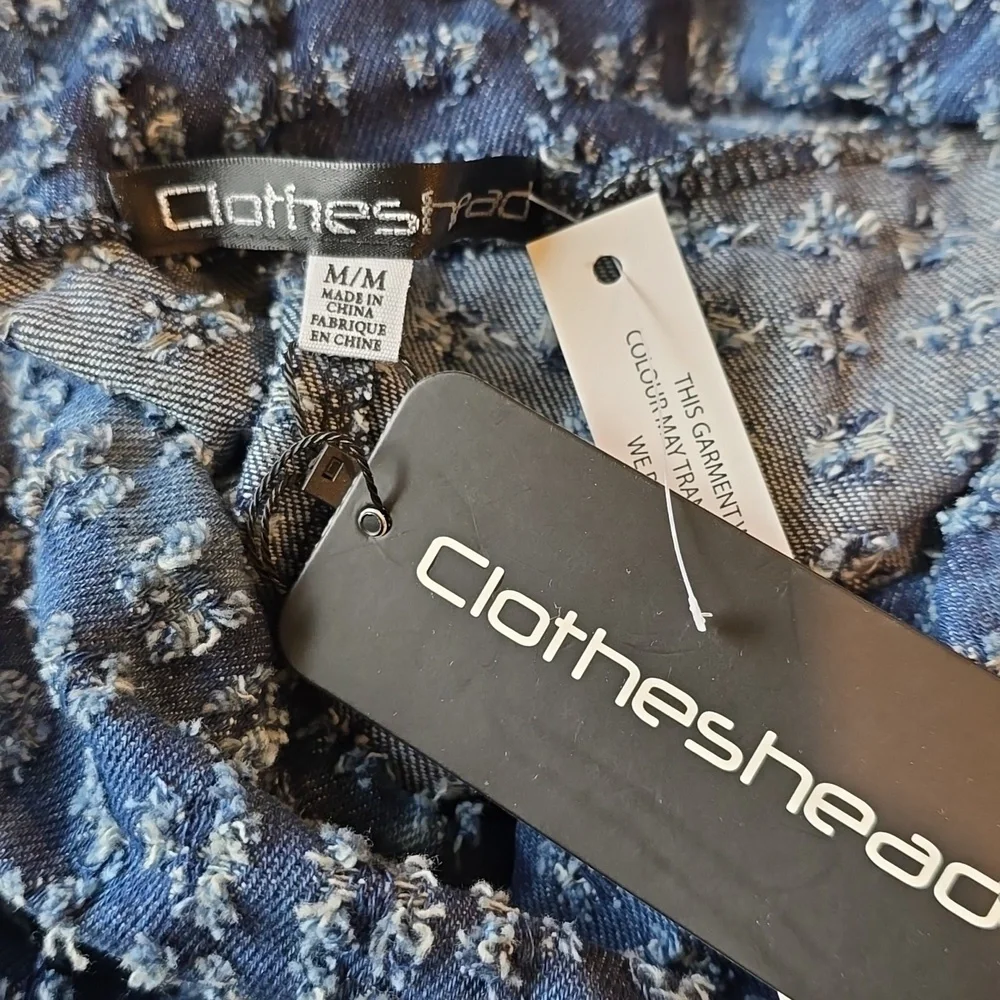 NWT Clotheahead boho denim Pullover tunic with asymmetrical hemline - Picture 3 of 5